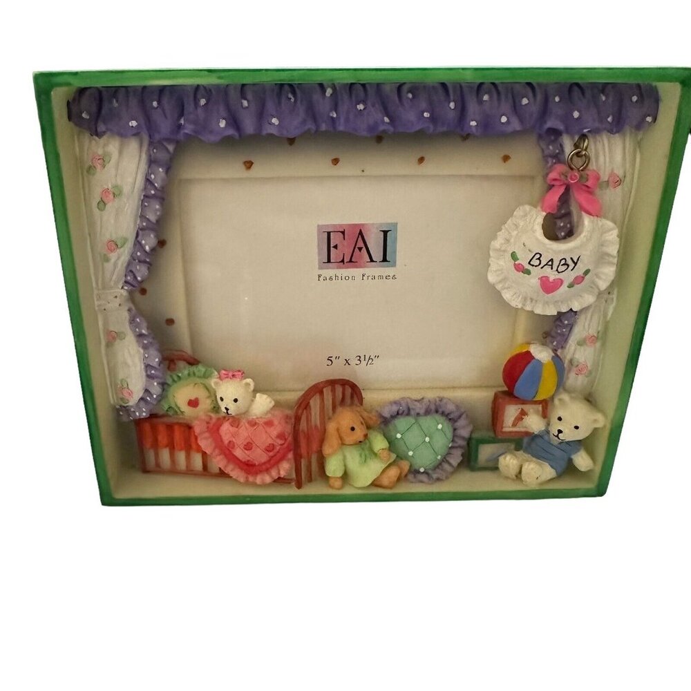 EAI Fashion Frames Heavy Resin Shadowbox Frame New Baby Infant 3D Easel Hanging - Picture 4 of 11